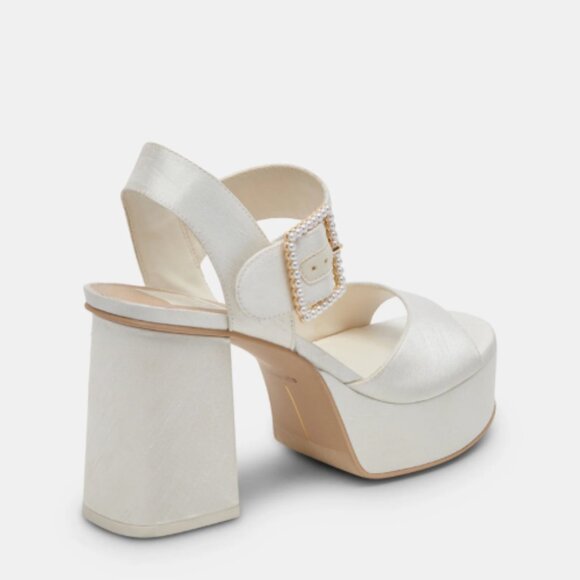 Dolce Vita Bobby Pearl Buckle Chunky Heels White Pearls Size 8 Retail $160.00 - Picture 7 of 16